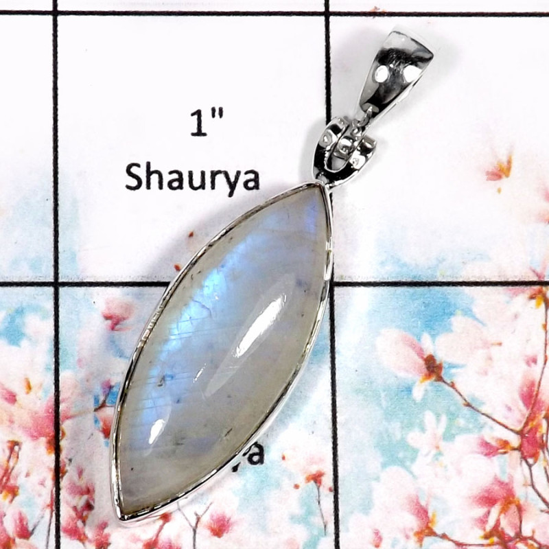 Rainbow Moonstone-N ISP518-Elegant Rainbow Moonstone Handmade Fashion Pendant 925 Sterling Silver Rainbow Moonstone-N ISP518-Elegant Rainbow Moonstone Handmade Fashion Pendant 925 Sterling Silver