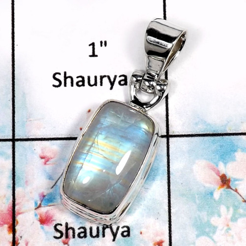 Rainbow Moonstone-O ISP518-Indian Wholesale Company Made Plain Setting Pendant 925 Sterling Silver Rainbow Moonstone-O ISP518-Indian Wholesale Company Made Plain Setting Pendant 925 Sterling Silver