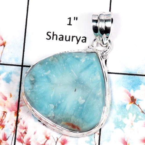 Larimar C-ISP519-Elegant Larimar Gemstone Handmade Company Wholesale Pendant 925 Sterling Silver Larimar C-ISP519-Elegant Larimar Gemstone Handmade Company Wholesale Pendant 925 Sterling Silver