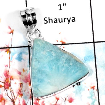 Larimar F-ISP519-Gorgeous Look Handmade Larimar Gemstone Plain Silver Pendant 925 Sterling Silver Larimar F-ISP519-Gorgeous Look Handmade Larimar Gemstone Plain Silver Pendant 925 Sterling Silver