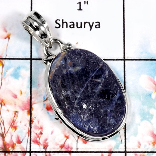 Sodalite Druzy-C ISP526-Fabulous Gemstone Factory Wholesale Pendant 925 Sterling Silver