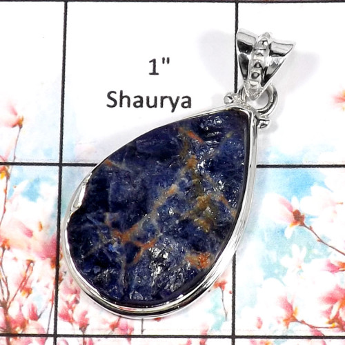 Sodalite Druzy-G ISP526-Amazing Sodalite Druzy Handmade Plain Pendants 925 Sterling Silver