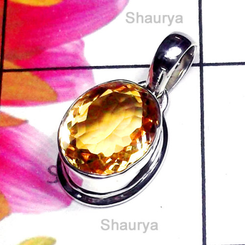 Citrine O - ISP966-Exclusive Silver Cut Citrine Gemstone Pendant Citrine O - ISP966-Exclusive Silver Cut Citrine Gemstone Pendant