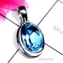 Blue Topaz O - ISP967-Blue Topaz Cut Gemstone Precious Pendant