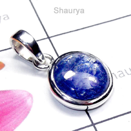 Kynite O - ISP973-Plain Silver Natural Kynite Pendant