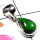 Green copper Turquoise E - ISP978-Green copper Turquoise silver Pendants