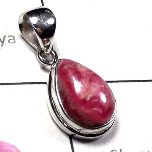 Rodochrosite D - ISP979-Lovely gemstone silver Pendant