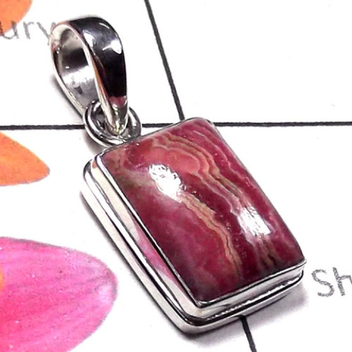 Rodochrosite O - ISP979-Lovely gemstone silver Pendant