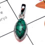 Tibitan Turquoise {O} - ISP996-Tibitan Turquoise silver Pendant