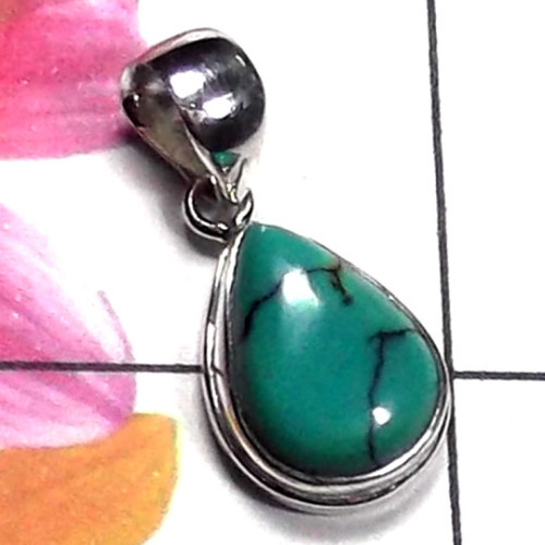 Tibitan Turquoise [A] - ISP996-Tibitan Turquoise silver Pendant