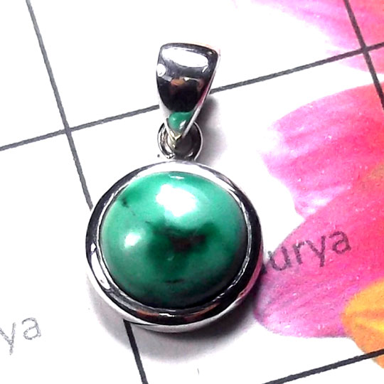 Tibitan Turquoise A - ISP997-Natural Turquoise gems silver Pendant Tibitan Turquoise A - ISP997-Natural Turquoise gems silver Pendant