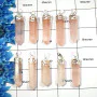 Rose Quartz - D - MTS999 - 10 Pcs Lots Natural Rose Quartz Gemstone White Metal-Non Silver Metaphysical Pendant