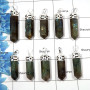 Labradorite - F - MTS999 - 10 Pcs Lots White Metal-Non Silver Metaphysical Pendants Natural Labradorite Pencil Wholesale Lots