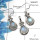 Rainbow Moonstone Cab B - NDS953 - Natural Rainbow Moonstone 9mm Round Cab Gemstone 925 Sterling Silver Earring Pendant Set