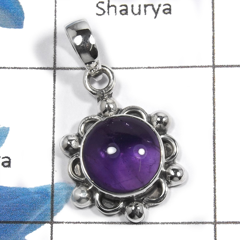Amethyst Cab C - NSP953 - - Natural Purple Amethyst Cab Gemstone 925 Sterling Silver Light Weight Designer Pendant Amethyst Cab C - NSP953 - - Natural Purple Amethyst Cab Gemstone 925 Sterling Silver Light Weight Designer Pendant