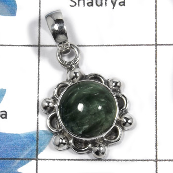 Seraphinite Cab G - NSP953 - Indian Company Newly Handmade designer pendant 925 Sterling Silver Seraphinite Cab G - NSP953 - Indian Company Newly Handmade designer pendant 925 Sterling Silver