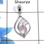 Rose Quartz Cab H - NSP954 - Latest Collection Natural Pink Rose Quartz 925 Sterling Silver Designer Pendant