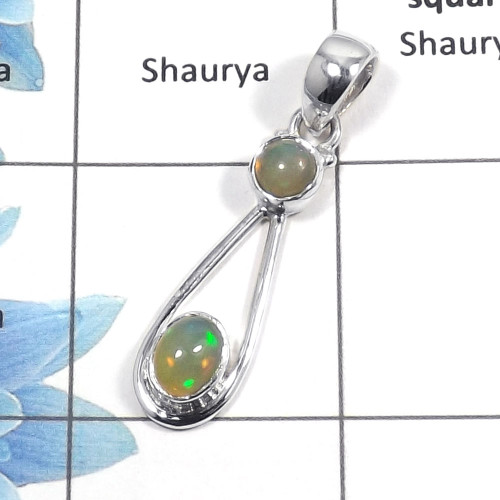 Ethiopian Opal Cab C - NSP959 - Party Look Natural Ethiopian Opal Gemstone 925 Sterling Silver Designer Pendant
