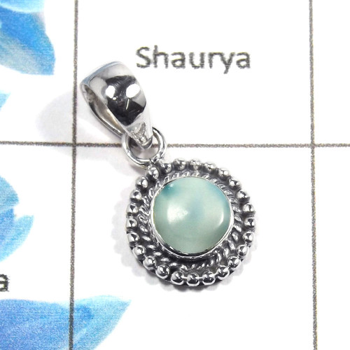 Larimar Cab B - NSP981 - 925 Sterling Silver Natural Blue Larimar Cab Gemstone Designer Pendant Larimar Cab B - NSP981 - 925 Sterling Silver Natural Blue Larimar Cab Gemstone Designer Pendant