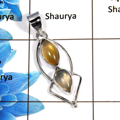 Ethiopian Opal Cab L - NSP998 - 92.5% Sterling Silver Natural Ethiopian Opal Gemstone Plain Setting Pendant Ethiopian Opal Cab L - NSP998 - 92.5% Sterling Silver Natural Ethiopian Opal Gemstone Plain Setting Pendant