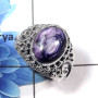 Charoite Cab F - NSR996 - Stunning Natural Purple Charoite Oval Cab Gemstone 925 Sterling Silver Designer Ring