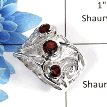 Garnet Cut I - NSR997 - Awesome Natural Red Garnet Cut Gemstone 925 Sterling Silver Handmade Designer Ring Garnet Cut I - NSR997 - Awesome Natural Red Garnet Cut Gemstone 925 Sterling Silver Handmade Designer Ring