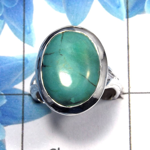 Tibet Turquoise Cab J - PSR726 - Solid 925 Sterling Silver Natural Tibet Turquoise Gemstone Plain Setting Ring Tibet Turquoise Cab J - PSR726 - Solid 925 Sterling Silver Natural Tibet Turquoise Gemstone Plain Setting Ring