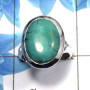 Tibet Turquoise Cab J - PSR726 - Solid 925 Sterling Silver Natural Tibet Turquoise Gemstone Plain Setting Ring