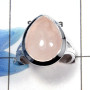 Rose Quartz Cab H - PSR727 - Indian Company Made Plain Setting Ring Solid 925 Sterling Silver