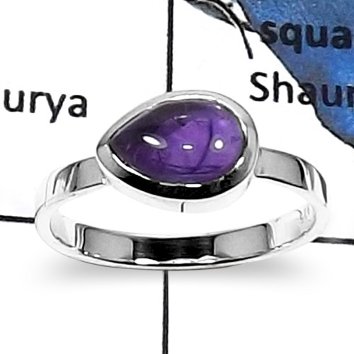 Amethyst Cab D-PSR736-Elegant New Cab Designer Ring 925 Sterling Silver
