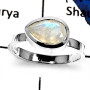 Rainbow Moonstone G -PSR736- New Natural Designer Ring Cut Gemstone 925 Sterling Silver