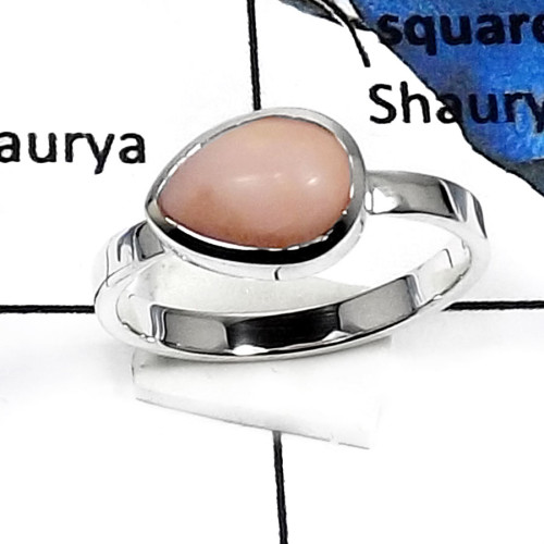 Pink Opal-J PSR736-Exclusive Cabochon Gemstone Factory Wholesale Dainty Ring 925 Sterling Silver Pink Opal-J PSR736-Exclusive Cabochon Gemstone Factory Wholesale Dainty Ring 925 Sterling Silver