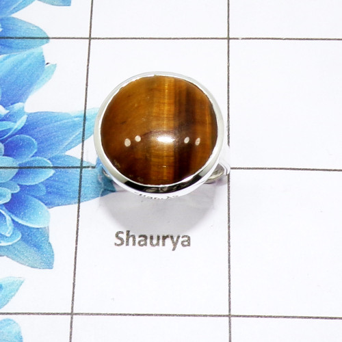 Beautiful Tiger Eye Cab A - PSR982-925 Sterling Silver Fashionable Design Tiger Eye Cab