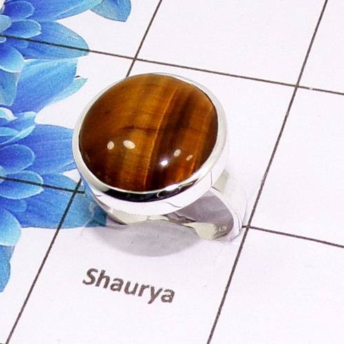 Beautiful Tiger Eye Cab A - PSR982-925 Sterling Silver Fashionable Design Tiger Eye Cab