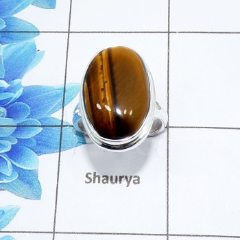 Beautiful Tiger Eye Cab B - PSR982-925 Sterling Silver Fashionable Design Tiger Eye Cab