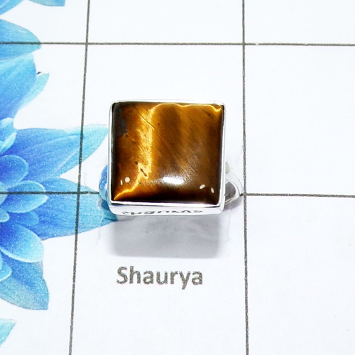 Beautiful Tiger Eye Cab D - PSR982-925 Sterling Silver Fashionable Design Tiger Eye Cab