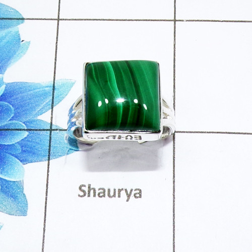 Beautiful Malachite Cab A - PSR984-925 Sterling Silver Fashionable Design Malachite Cab