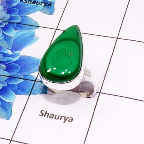 Beautiful Malachite Cab B - PSR984-925 Sterling Silver Fashionable Design Malachite Cab Beautiful Malachite Cab B - PSR984-925 Sterling Silver Fashionable Design Malachite Cab