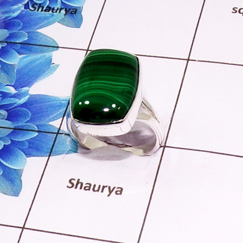 Beautiful Malachite Cab D - PSR984-925 Sterling Silver Fashionable Design Malachite Cab Beautiful Malachite Cab D - PSR984-925 Sterling Silver Fashionable Design Malachite Cab