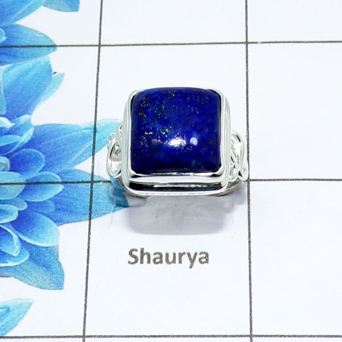 Lapis Lazuli Cab G - PSR985-Blue fire Lapis Lazuli silver Rings