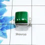 Malachite Cab H - PSR985-Blue fire Malachite silver Rings