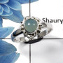 Blue Aqua Chalcedony I - RBS847 - Indian Company Made Solid 92.5% Sterling Silver Designer  Ring