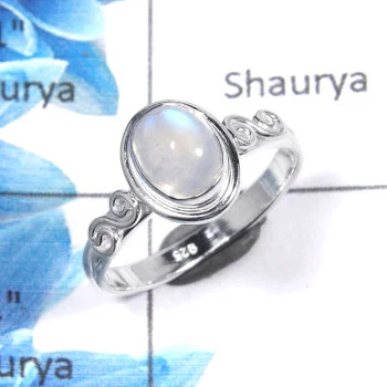 Rainbow Moonstone Cab L - RBS851 - Excellent Natural Rainbow Moonstone Gemstone 925 Silver Designer Ring Rainbow Moonstone Cab L - RBS851 - Excellent Natural Rainbow Moonstone Gemstone 925 Silver Designer Ring