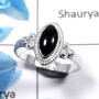 Black Onyx Cab G - RBS852 - Indian Company Made Solid 925 Sterling Silver Designer Tiny Ring