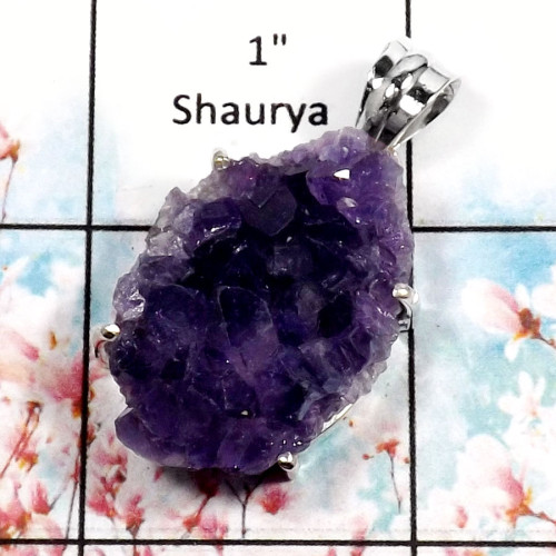 Amethyst Druzy-L RPP967-Glamorous Druzy Gemstone Handmade Wholesale Pendant 925 Sterling Silver