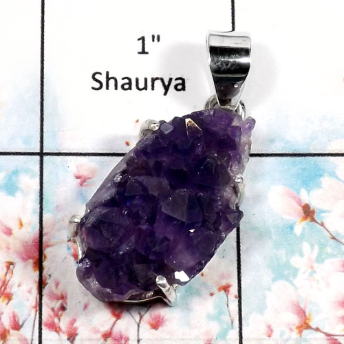 Amethyst Druzy-Q RPP967-Elegant Druzy Gemstone Handmade Company Wholesale Pendant 925 Sterling Silver