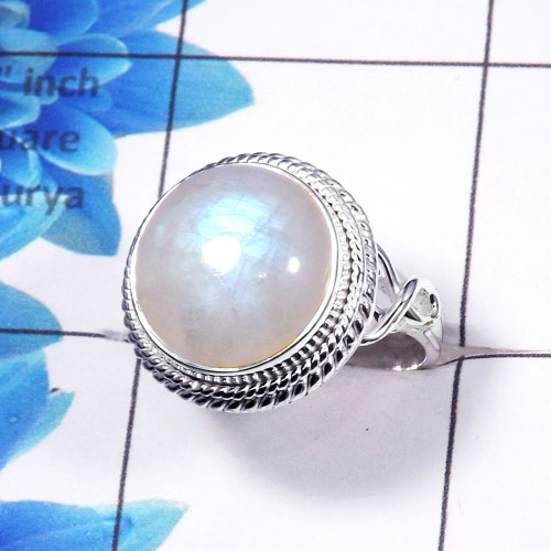 Rainbow Moonstone Cab A- RSS776-925 Sterling Silver Direct Factory Made Rainbow Moonstone Wholesale Ring Rainbow Moonstone Cab A- RSS776-925 Sterling Silver Direct Factory Made Rainbow Moonstone Wholesale Ring