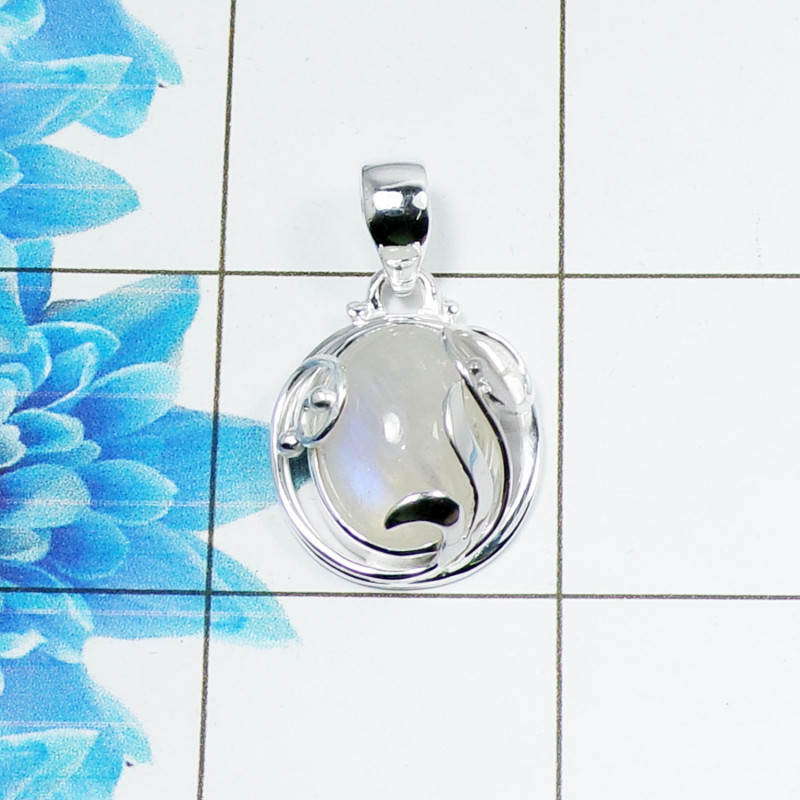 Rainbow Moonstone Cab A - RSS999-Lovely Valentine Special Designer Pendants 925 Sterling Silver Rainbow Moonstone Cab A - RSS999-Lovely Valentine Special Designer Pendants 925 Sterling Silver