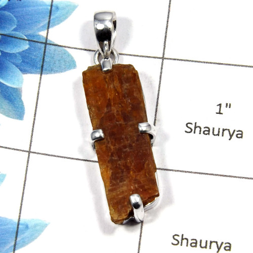 Orange Kyanite Rough SALE730 - Solid 925 Sterling Silver Natural Orange Kyanite Rough Gemstone Prong Setting Pendant Orange Kyanite Rough SALE730 - Solid 925 Sterling Silver Natural Orange Kyanite Rough Gemstone Prong Setting Pendant