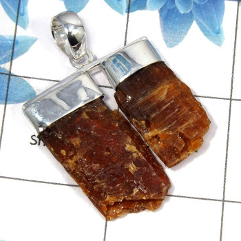 Orange Kyanite Rough SALE740 - Solid 925 Sterling Silver Natural Orange Kyanite Rough Gemstone Pendant Orange Kyanite Rough SALE740 - Solid 925 Sterling Silver Natural Orange Kyanite Rough Gemstone Pendant